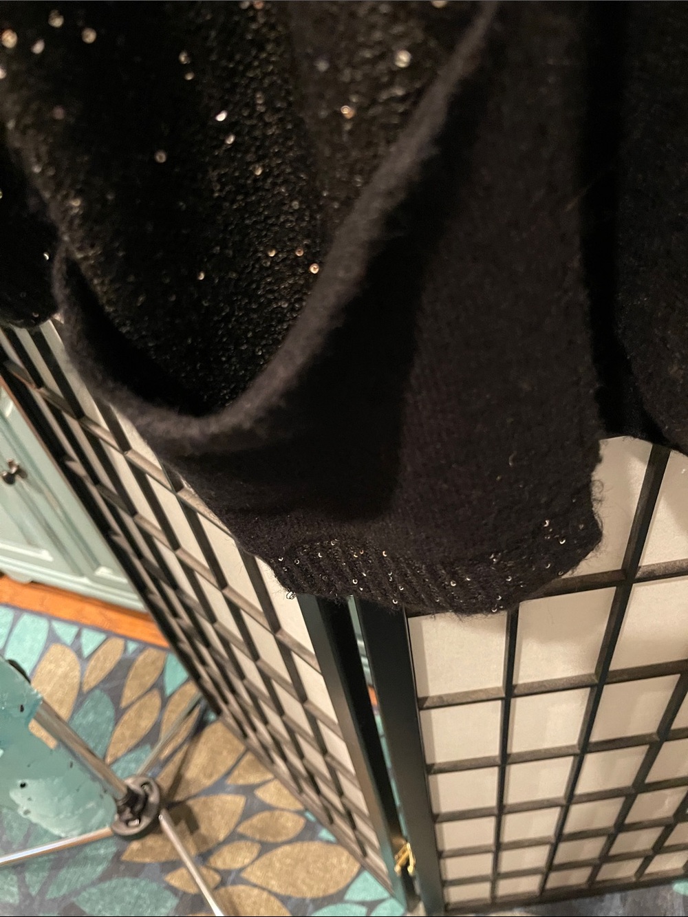 Picadilly  Black Cowl-Neck Sweater with Subtle Sparkle . - Picture 5 of 9